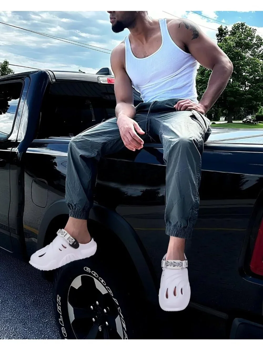 Men's White Black Recovery Clogs Comfortable Orthopedic Mules Thick Sandal Shoes